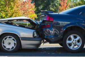 This Image represent that two cars crash After Rear-End Collision